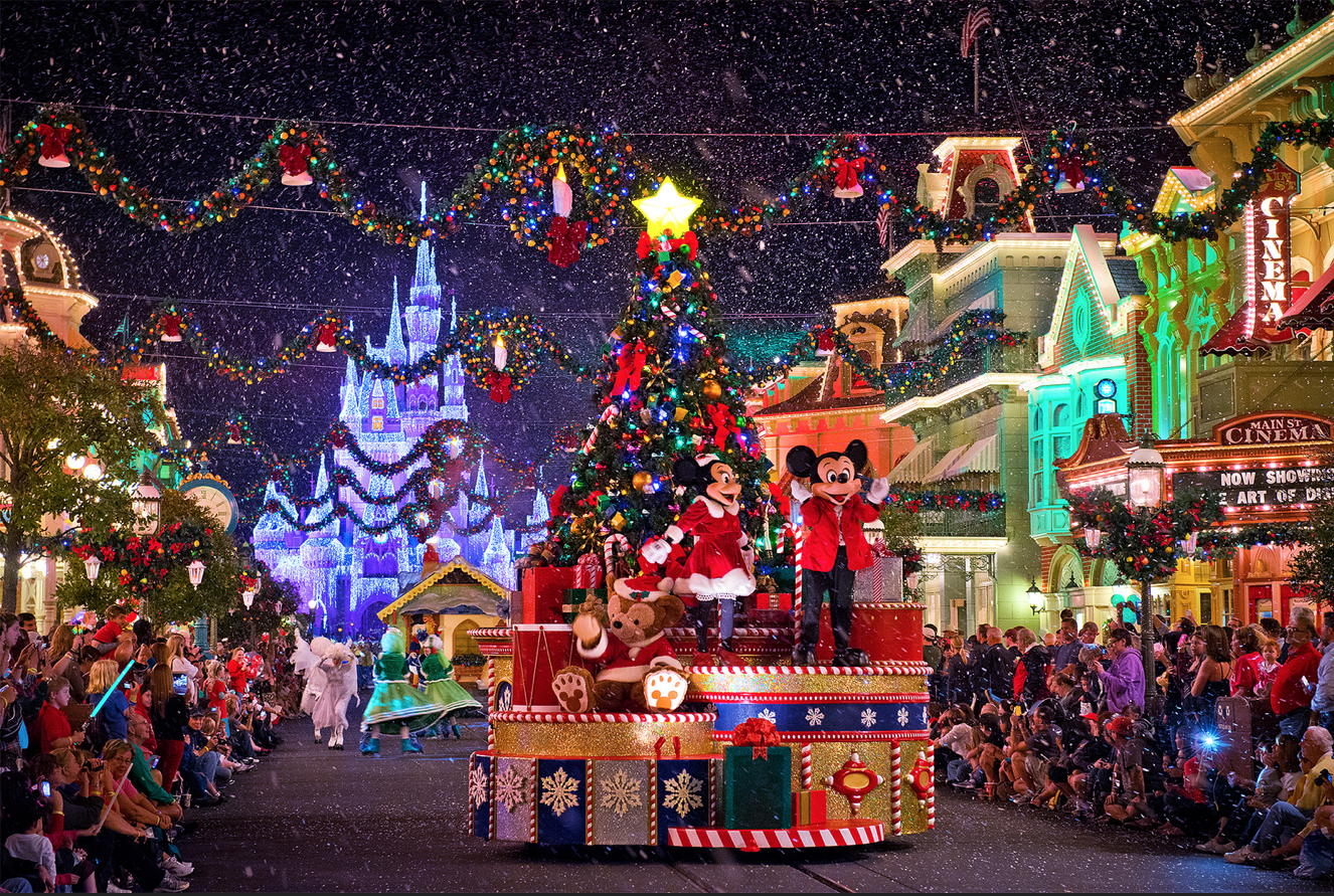 snow machines at disney main street 